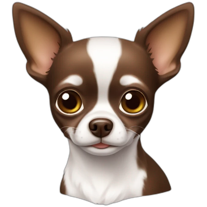 Chihuahua branco e chocolate pelo longo emoji