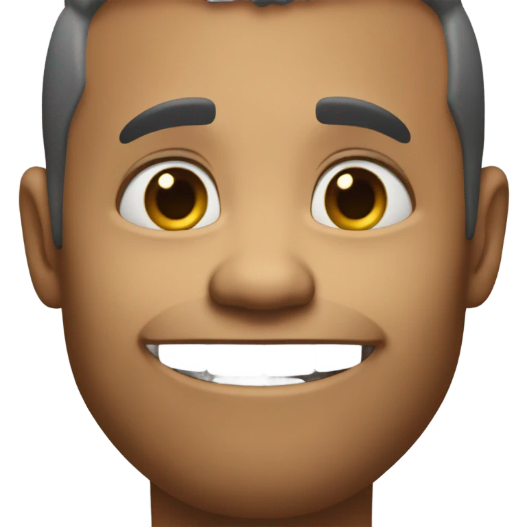 Smirking grabbing chin emoji