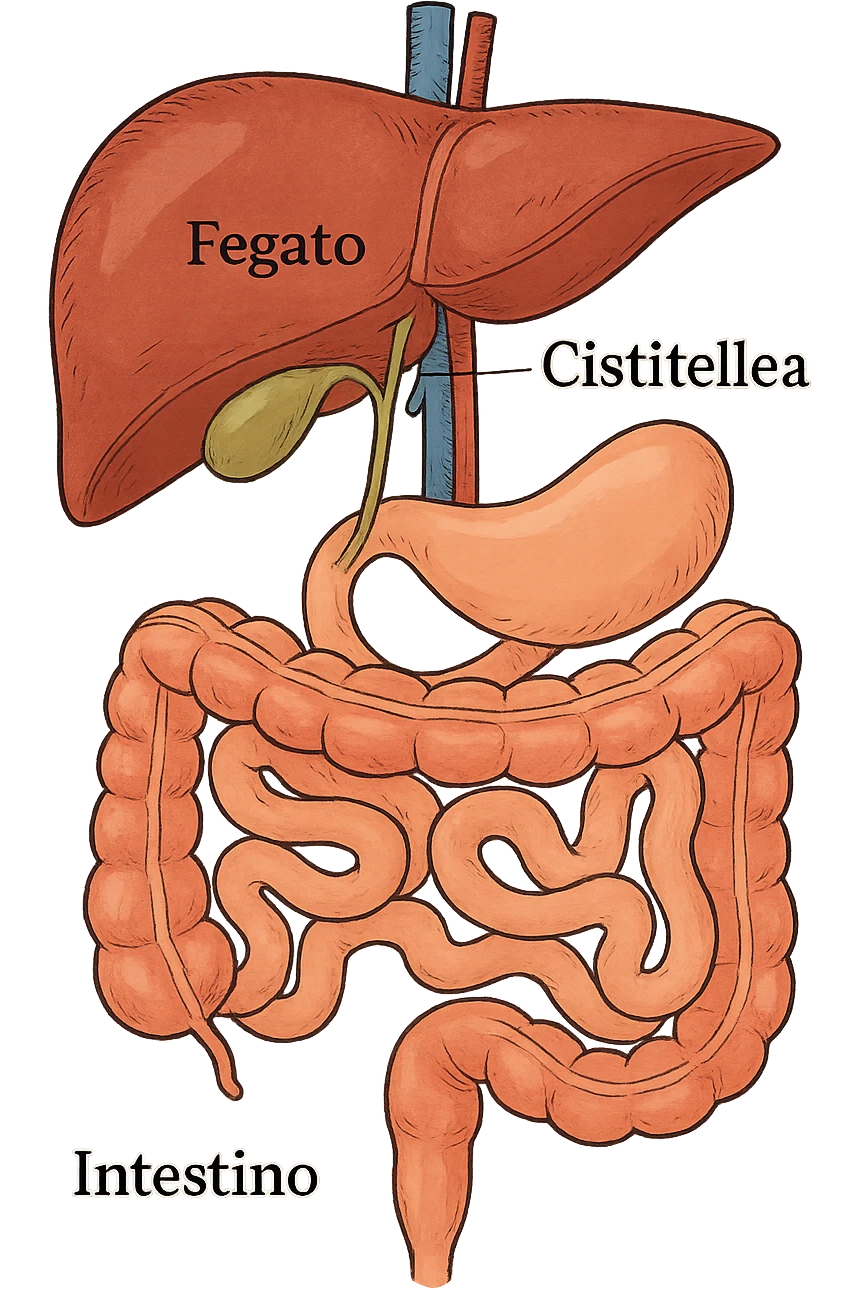 Connessione, fegato , intestino e cistifellea emoji