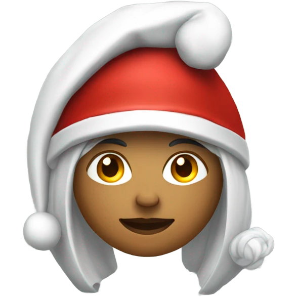white spartan female wearing red santa hat emoji
