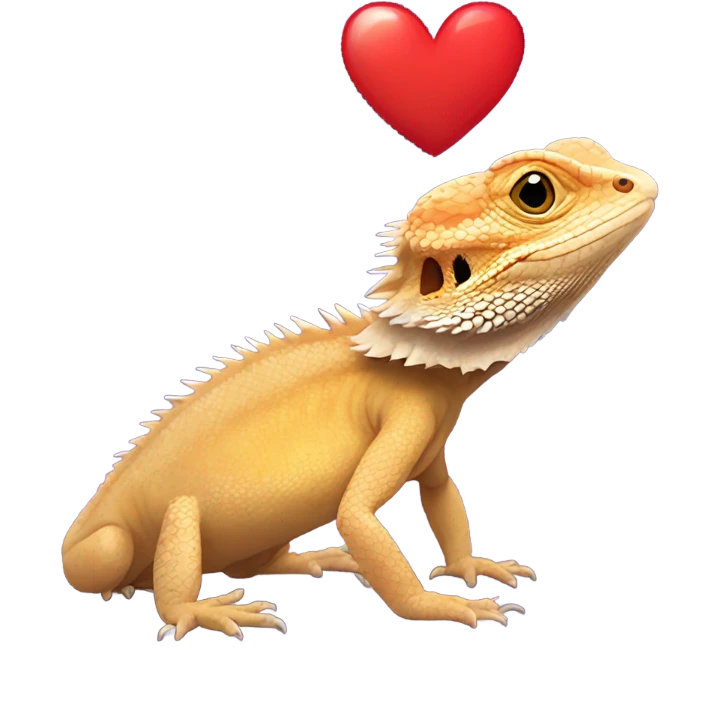 Bearded dragon with heart emoji
