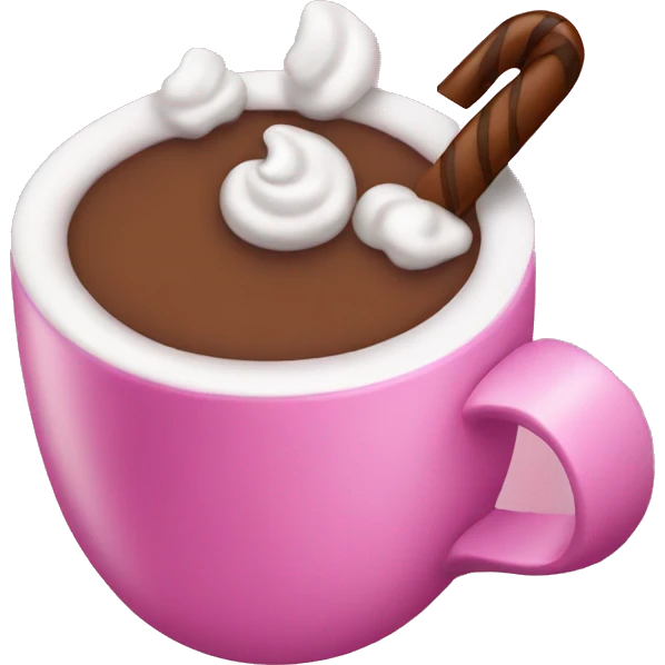 hot cocoa in a pink cup emoji