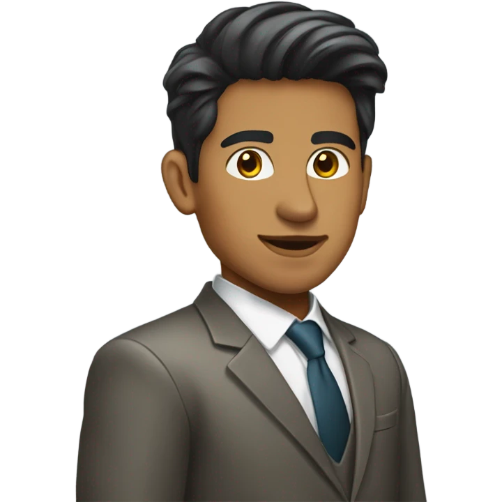 pakistani light brown olive skinned young man wearing suit  emoji