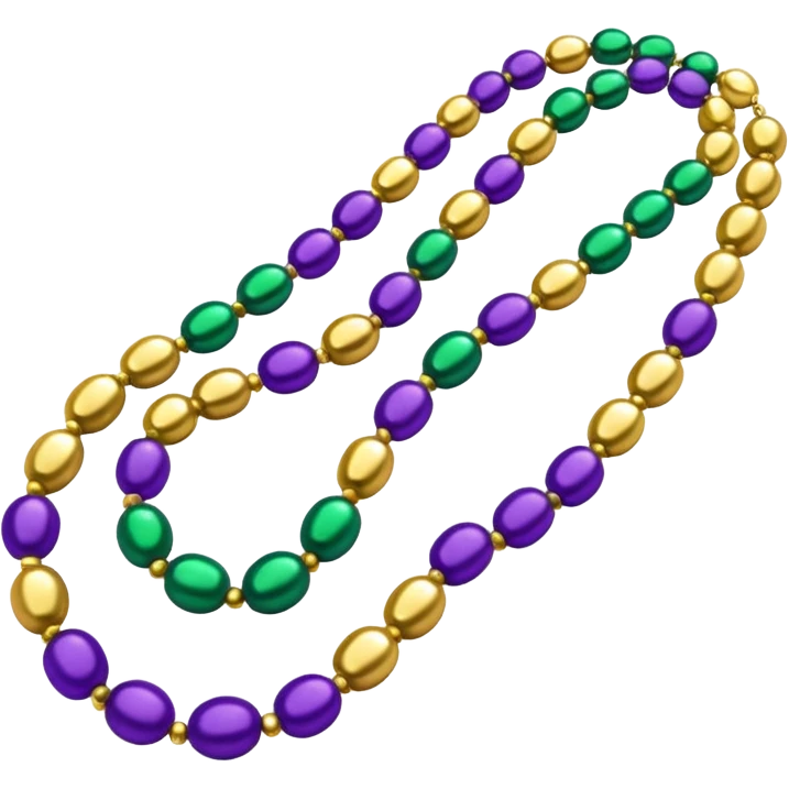Mardi Gras purple, green and gold beads emoji