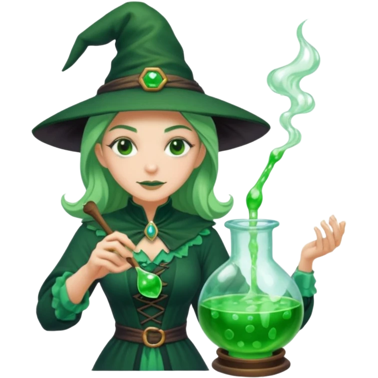 green witch cooking potion emoji