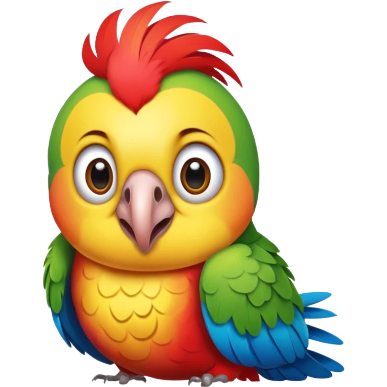 funny parrot with exaggerated silly face emoji