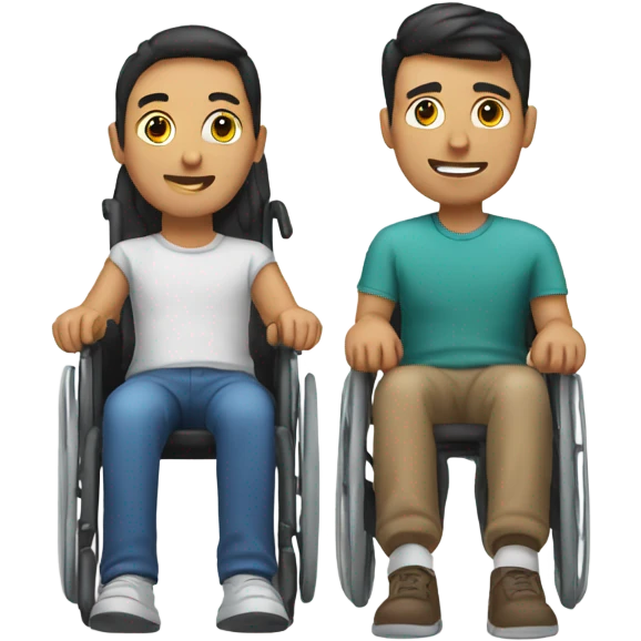 male in wheelchair with a friend emoji