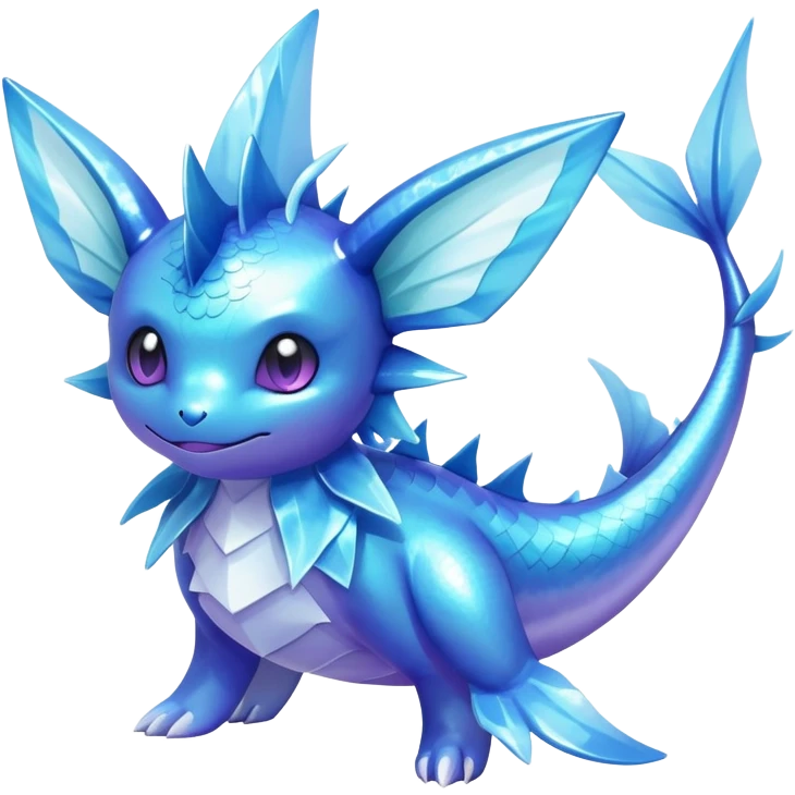 Shiny iridescent Vaporeon-Latios-fakemon-hybrid emoji