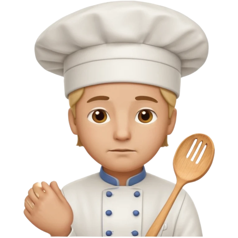 thinking chef emoji with chef hat and thoughtful expression emoji