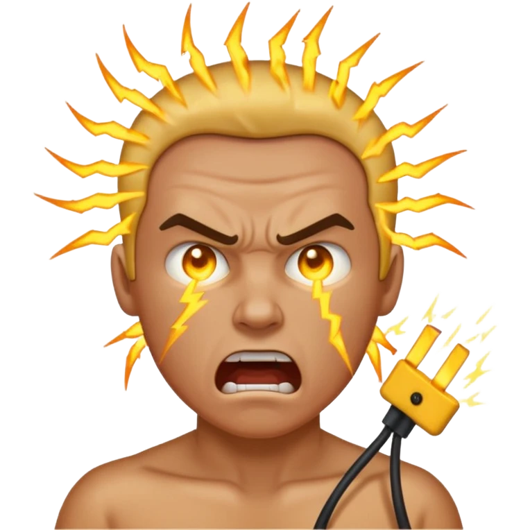 angry electrocuted emoji