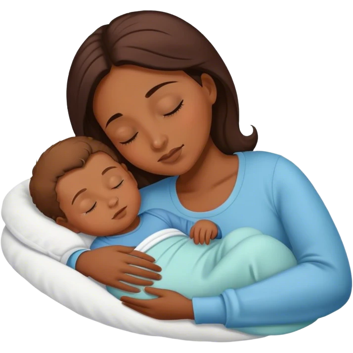 Mother and baby boy sleeping  emoji