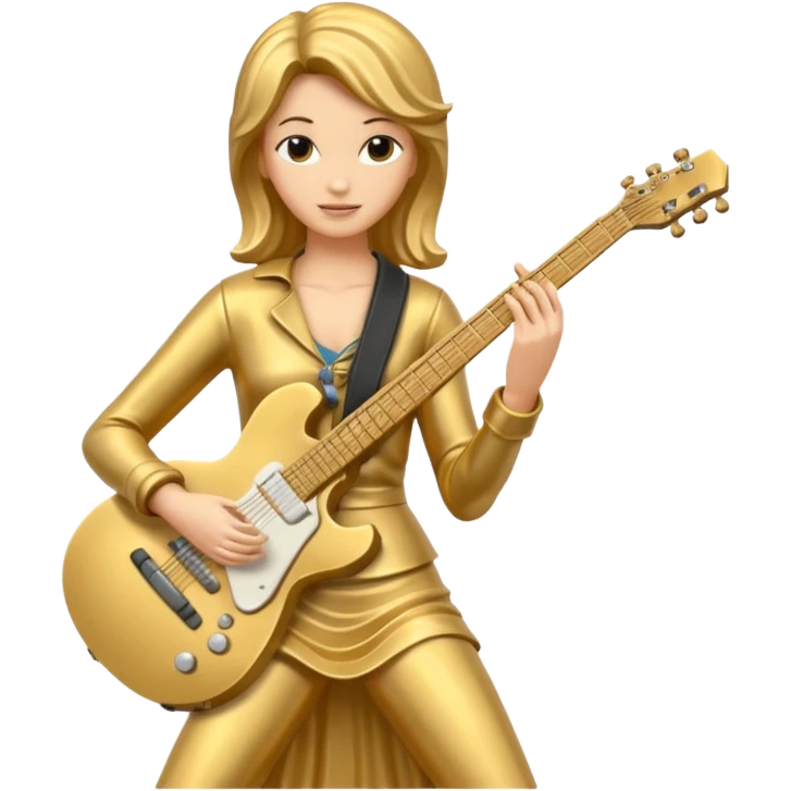 golden statue female guitarist emoji