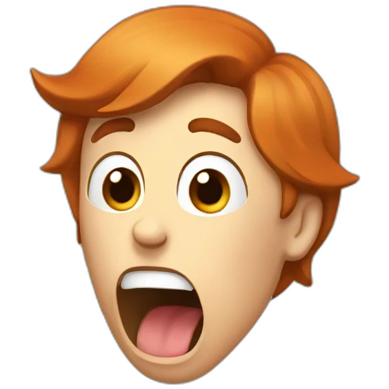 A yawning readhead emoji