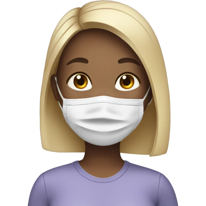 Girl wearing face mask emoji