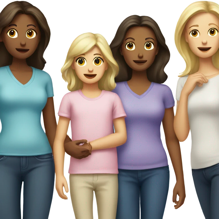 brunette woman and blonde woman as mothers to two girl children emoji