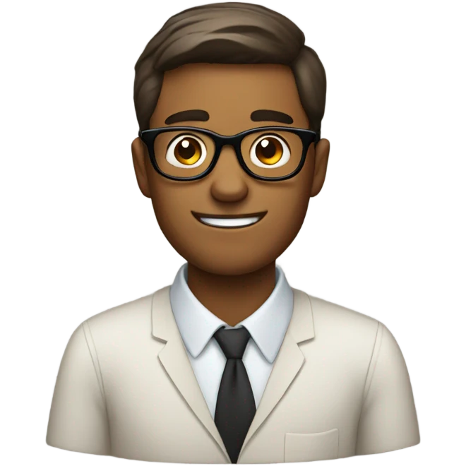 Man with glasses and coffee emoji