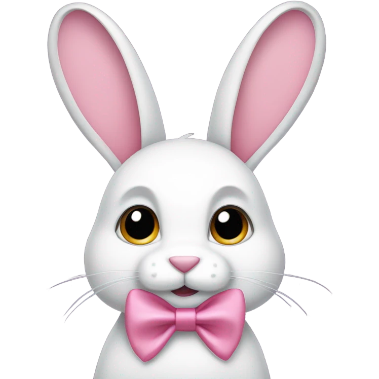 Rabbit with one pink bows emoji