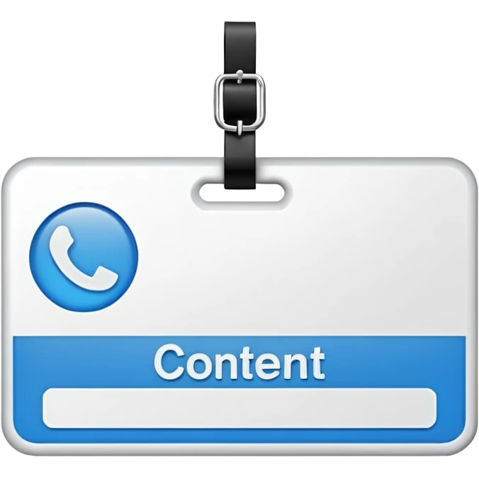 name tag with the name ‘Content’  emoji