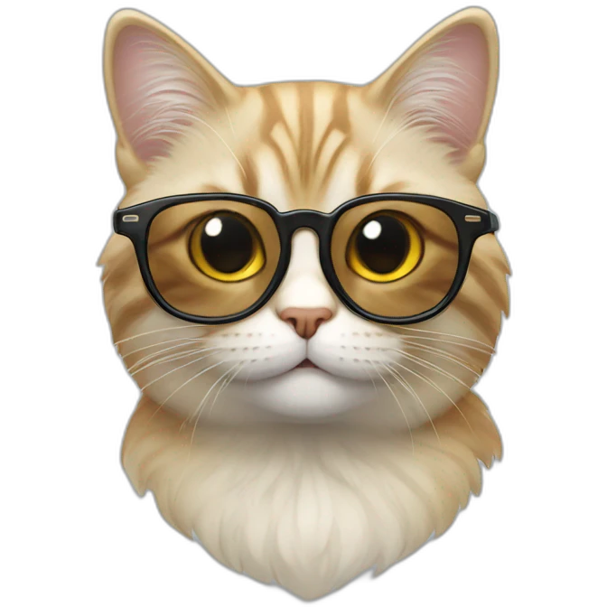 Un chat avec des lunettes emoji