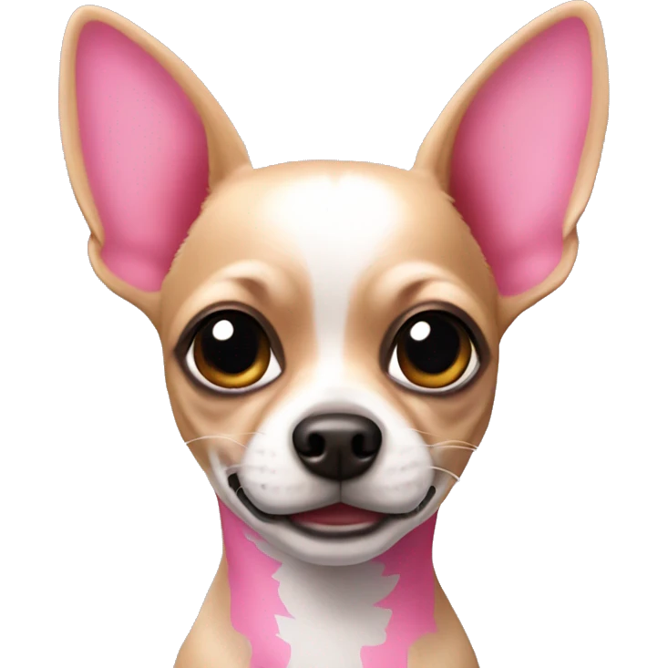 Chihuahua with pink design emoji