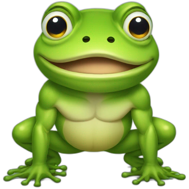 Muscular frog emoji