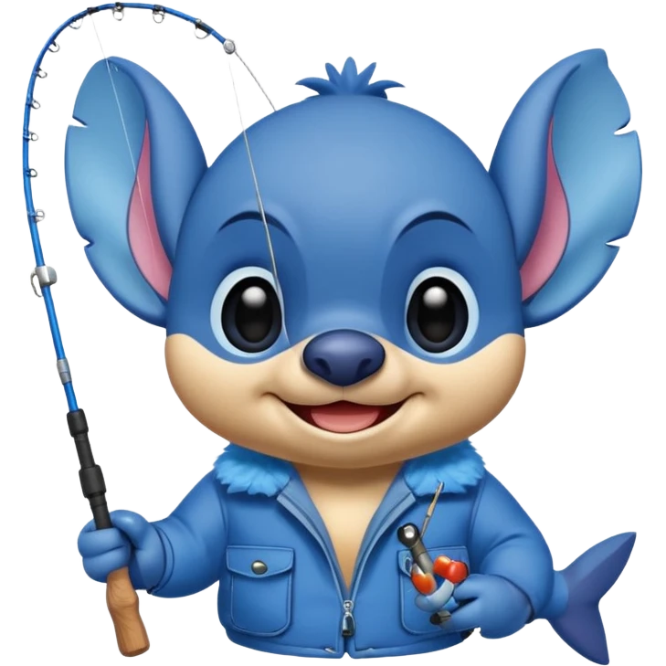 Stitch fishing emoji