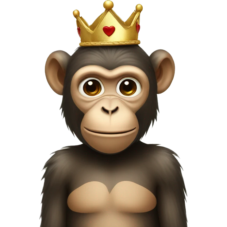 Monkey with heart crown emoji