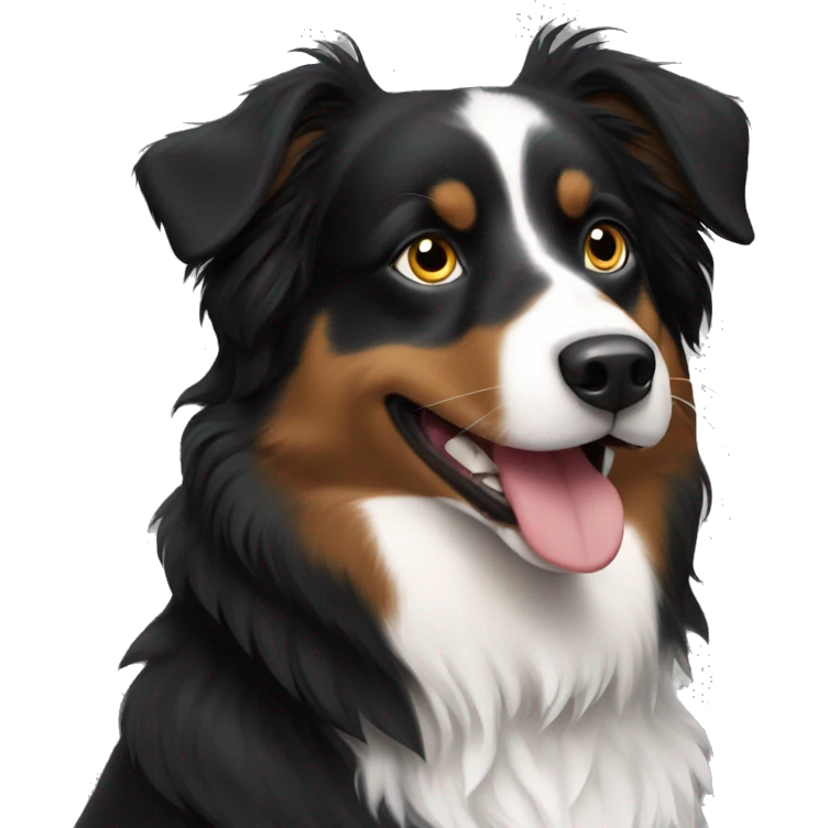 Black tri Australian shepherd dog emoji