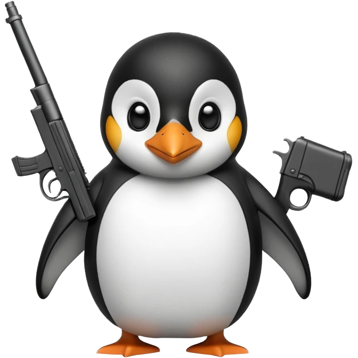 Penguin with gun emoji