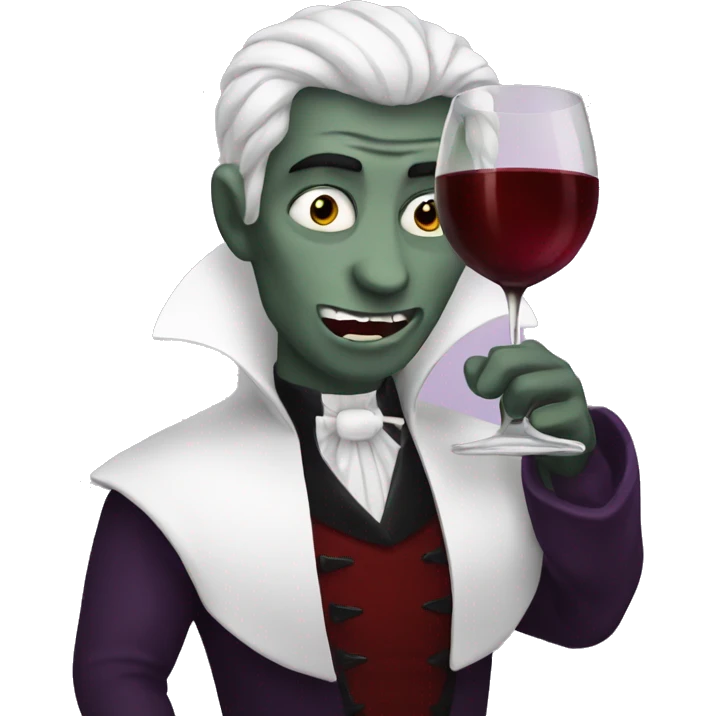 A vampire drinking wine emoji