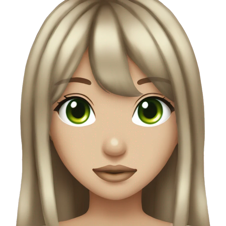 gyaru brown hair green blue eyes emoji