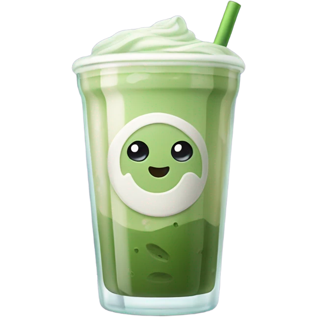 Iced matcha latte in a curvy y2k style glass  emoji