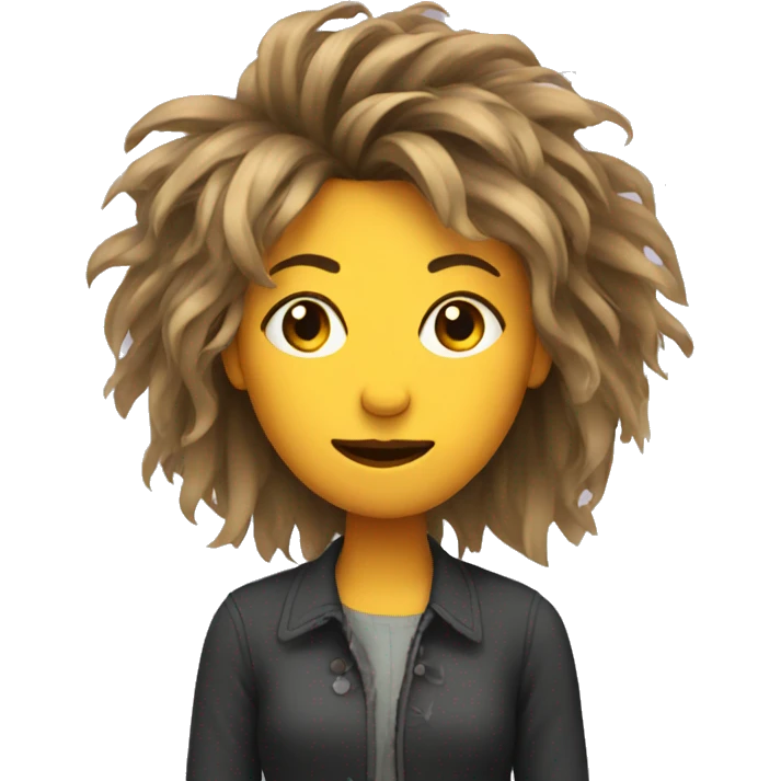 woman face with messy hair emoji