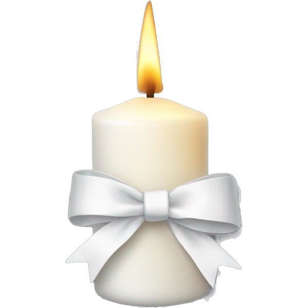 Christmas candle with white ribbon emoji