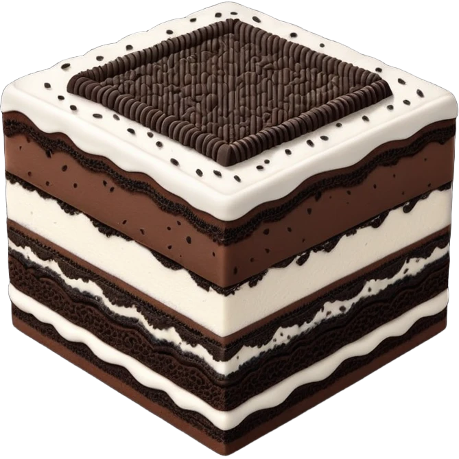 oreo cake / square shape / slim layers / one topping oreo emoji