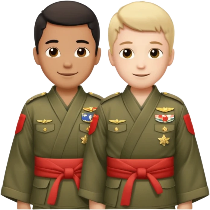 two brothers and two different sides of the world fighting, but still being in brotherly love. No one is an exchange student emoji