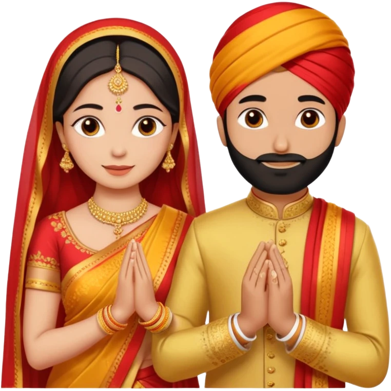 Two hands in a engagement..One hand of groom and one hand of bride. Bride dress - red/yellow saree. groom- light orange punjabi emoji