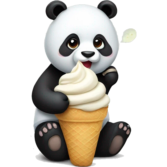Panda eating ice cream emoji