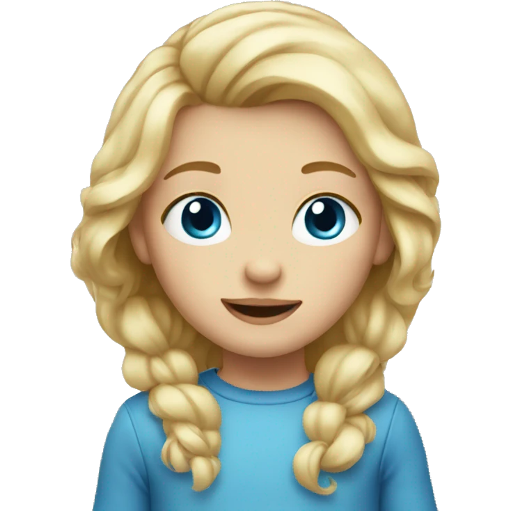 Blonde hair blue eyed child emoji