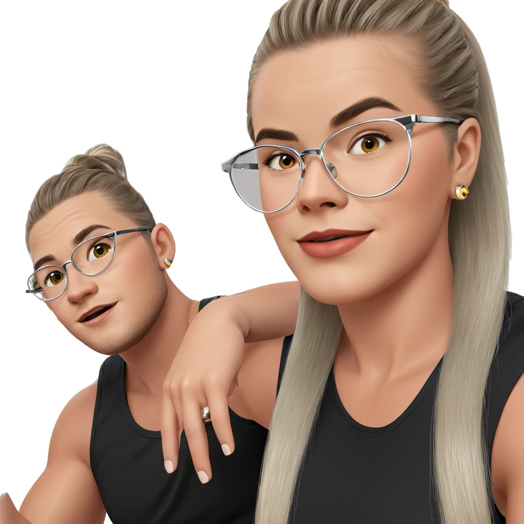 twins with stylish flair emoji