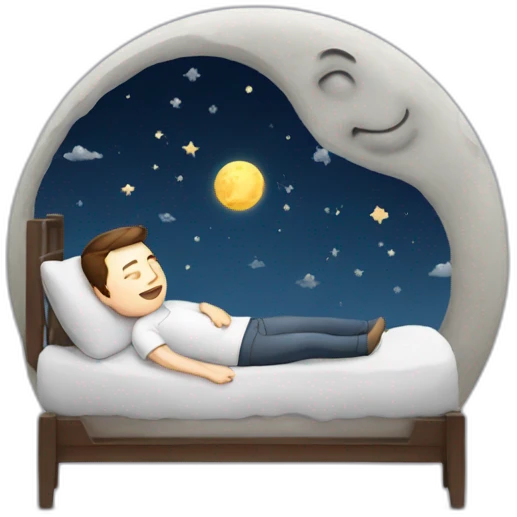elon musk sleep to moon emoji