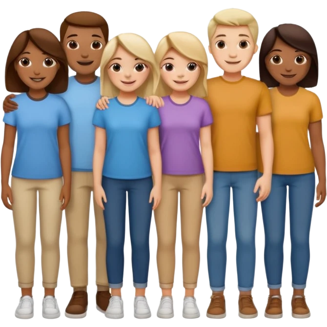 team wearing casual same clothes emoji