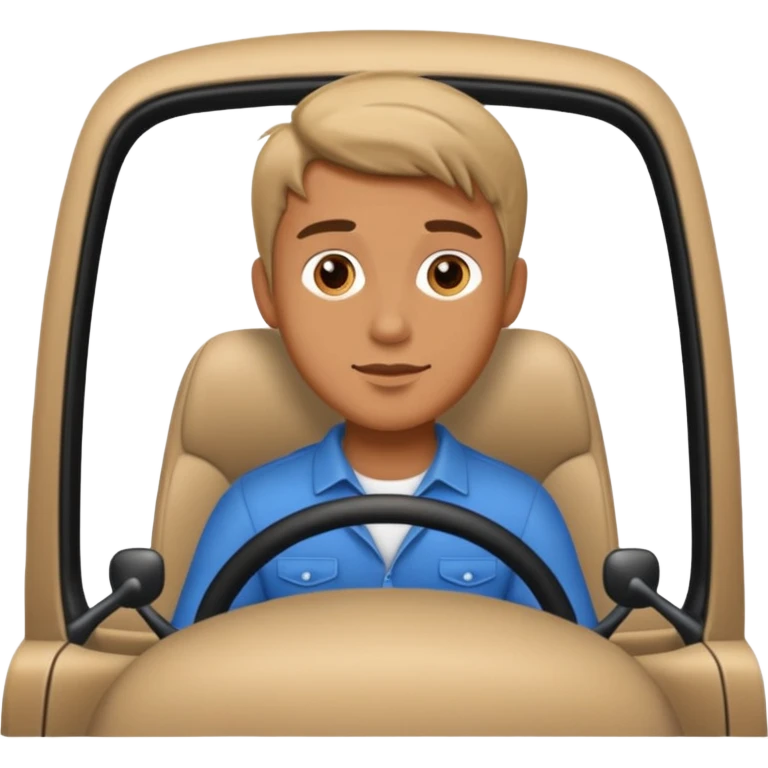 Cute guy driving  emoji