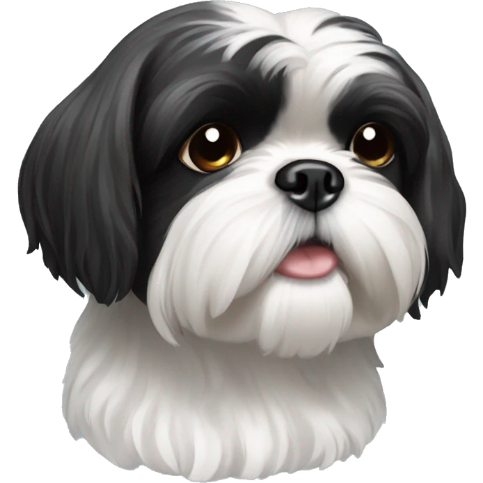 Black and white Shih Tzu emoji