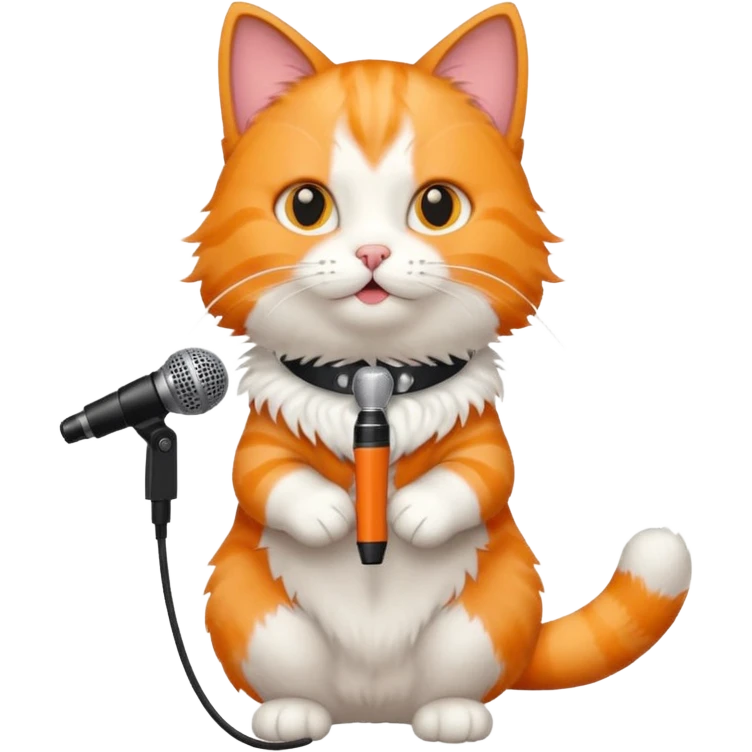 cat holding microphone emoji