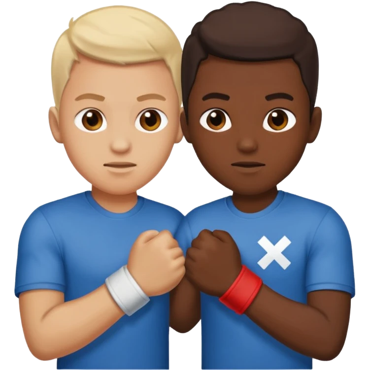 two brothers and two different sides of the world fighting, but still being in brotherly love. No one is an exchange student emoji