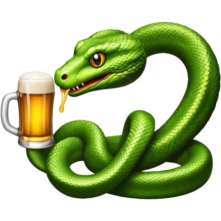 snake with beer emoji