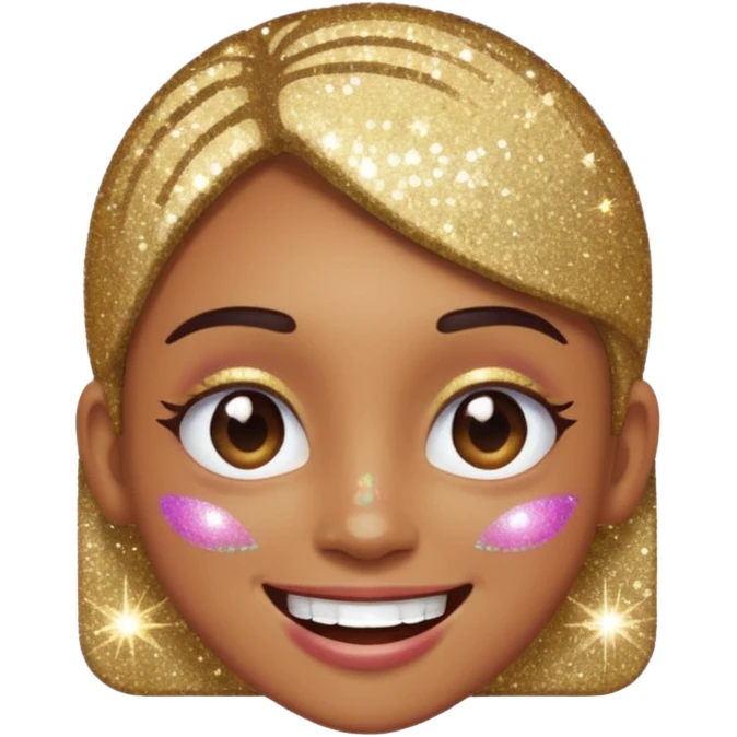 Glitter glitch smile emoji
