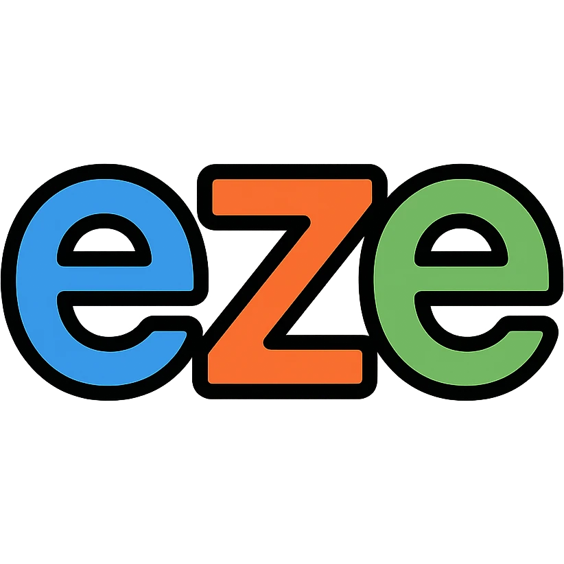the word 'eze' in a modern icon style, clean lines, simple and bold emoji