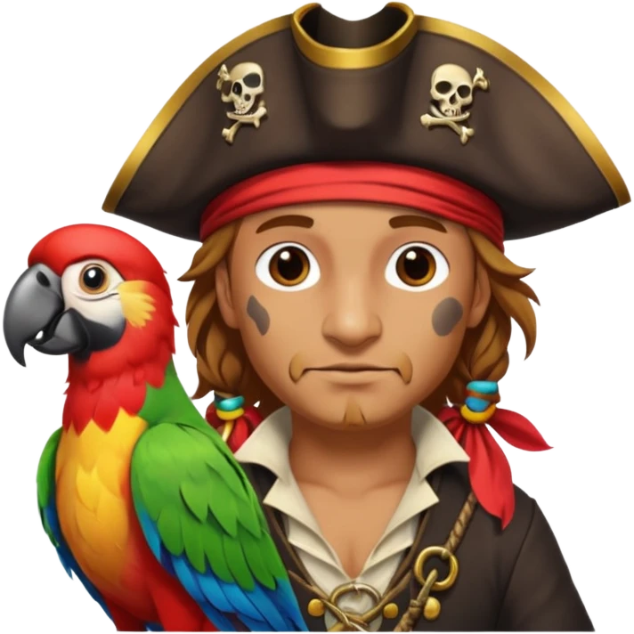 Pirate with bird \ emoji